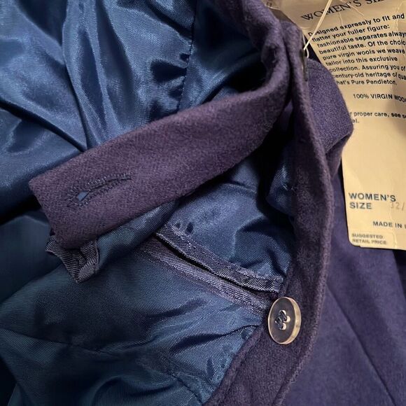 Pendleton Women's Blue Made in USA Pure Virgin Wool Midi Skirt Size 18W NWT - Picture 8 of 8